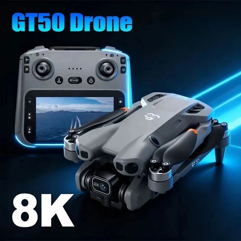 Original GT50 Drone FPV 8K Professional 4K HD Dual Camera WIFI Light Flow Brushless Motor Obstacle Avoidance Quadcopter kid Toys