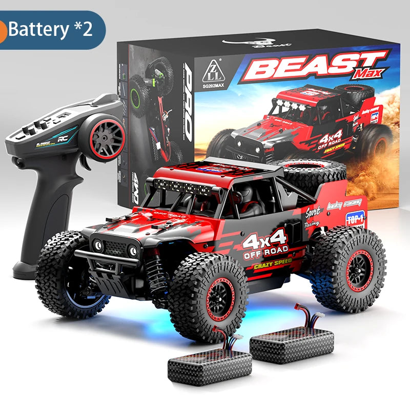ZNLYRION RC Monster SG202MAX Scale1:16 Truck 4WD Brushless 55KM/H 2.4G Remote Control Off-Road Car with LED Lights for Boys Adults