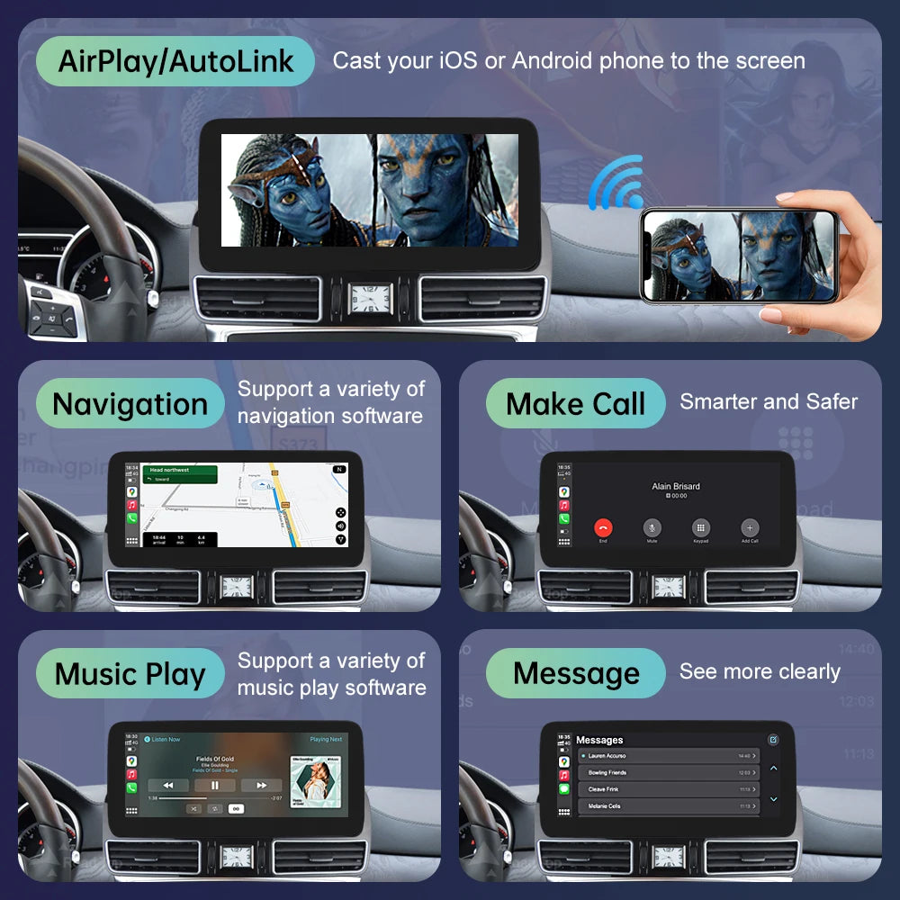 Linux Touch Screen Car Radio for Mercedes Benz ML W166 ML350 GL X166 2012-2015 GPS With Carplay Android Auto Airplay Mirroring