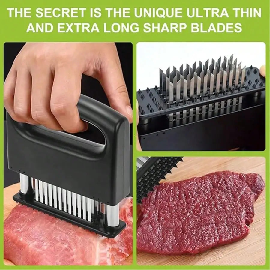 Meat Tenderizer Steak Tool, 48 Stainless Steel Ultra Sharp Needle Blades Meat Tenderizer Stapler For Tenderizing Steak/Beef/Pork/Turkey/Fish/Poultry/Veal Marinade.