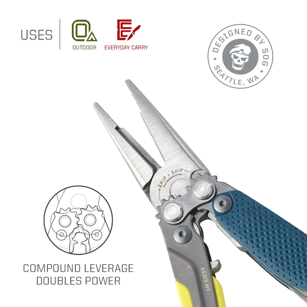SOG 5 In 1 Mini Compact Multitool Pliers Lightweight EDC Pocket Knife Hunting Fishing Camping Supplies Micro Tools Equipment