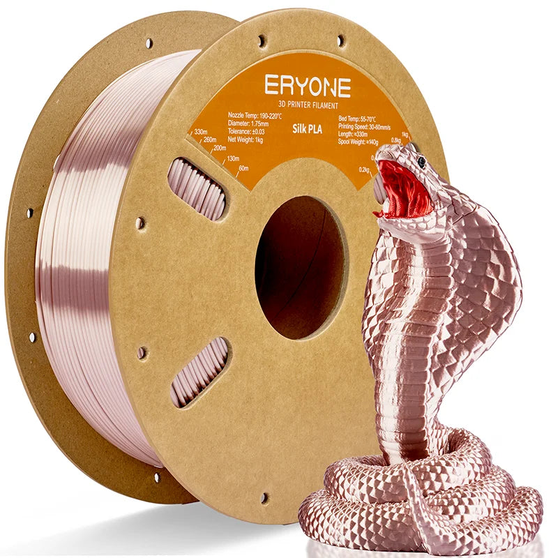 ERYONE 1KG Silk PLA 3D Printer Filament 1.75mm, Premium Silk Shiny Finish Single Color, Glossy Smooth Surface 1kg Spool