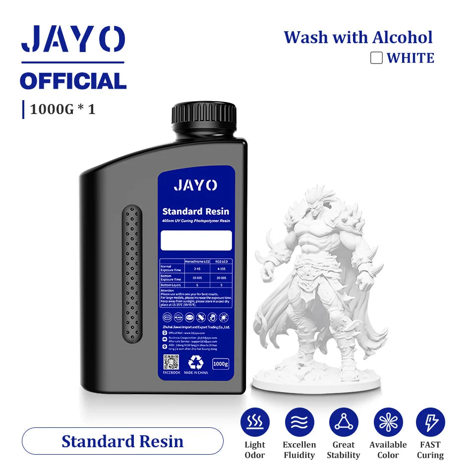 JAYO 3D Printer Resin Fast Curing Standard/ Standard Plus/ 14K Standard/ ABS Like 3D Resin For LCD SLA DLP 3D Printers