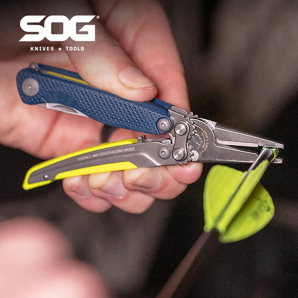 SOG 5 In 1 Mini Compact Multitool Pliers Lightweight EDC Pocket Knife Hunting Fishing Camping Supplies Micro Tools Equipment