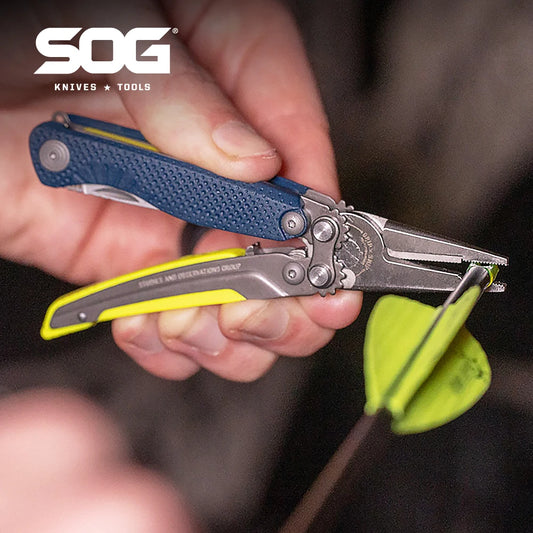 SOG 5 In 1 Mini Compact Multitool Pliers Lightweight EDC Pocket Knife Hunting Fishing Camping Supplies Micro Tools Equipment