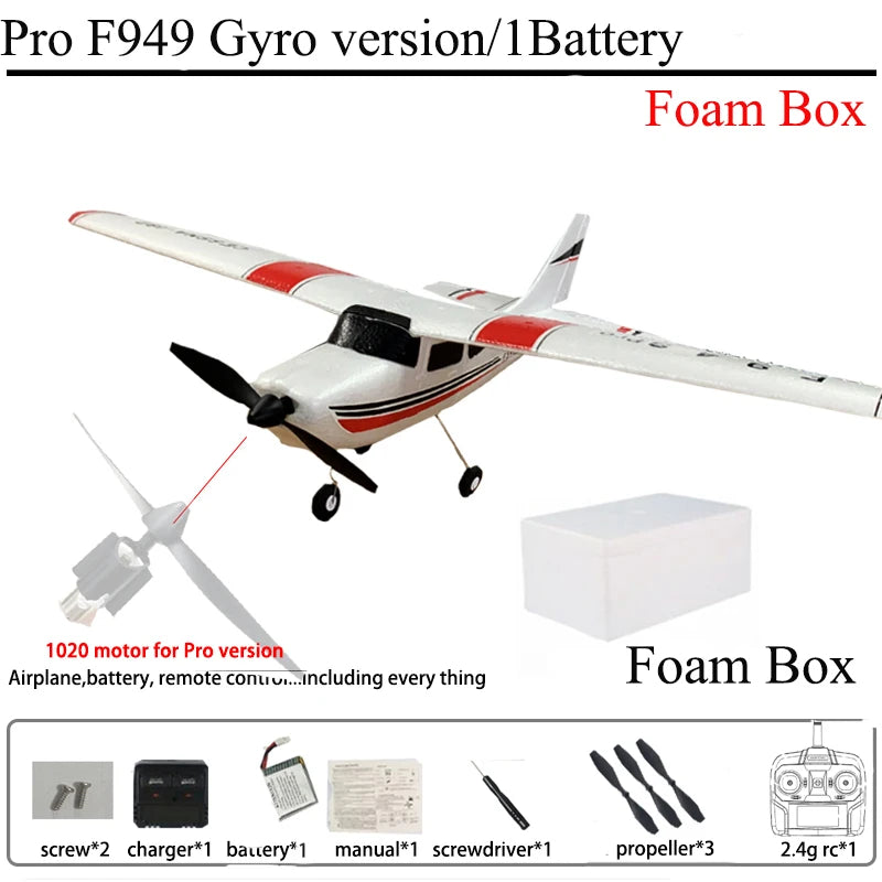 WLtoys F949 2.4G 3D6G 3Ch RC Airplane Fixed Wing Plane Outdoor Toys Drone RTF Upgrade Version Digital Servo F949S With Gyroscope