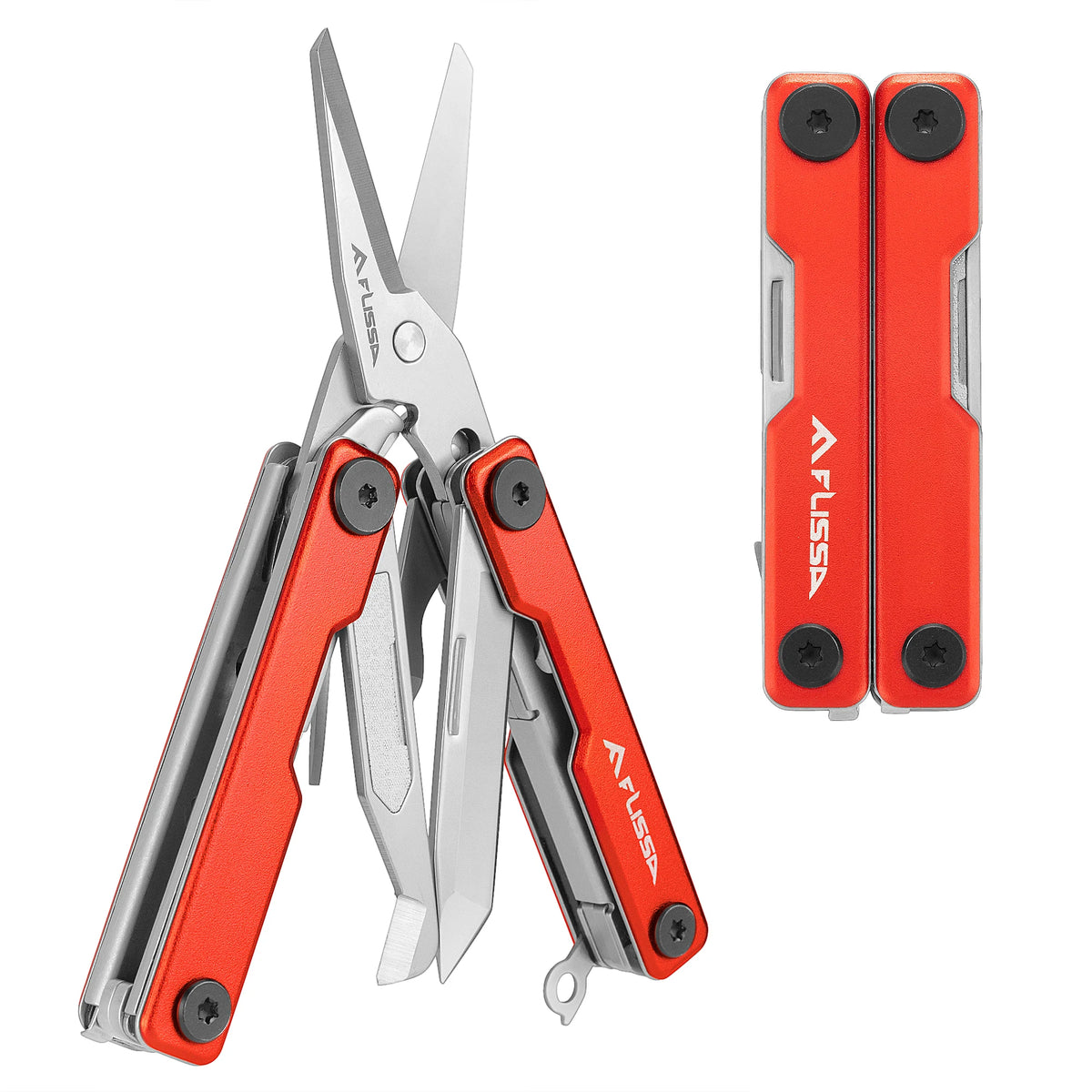 FLISSA 11-in-1 Multitool Folding Scissors Pocket Mini Portable Stainless Steel Outdoor Camping Knife with Equation Decoration