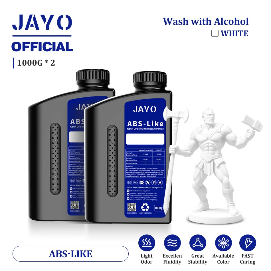 JAYO 3D Printer Resin Fast Curing Standard/ Standard Plus/ 14K Standard/ ABS Like 3D Resin For LCD SLA DLP 3D Printers