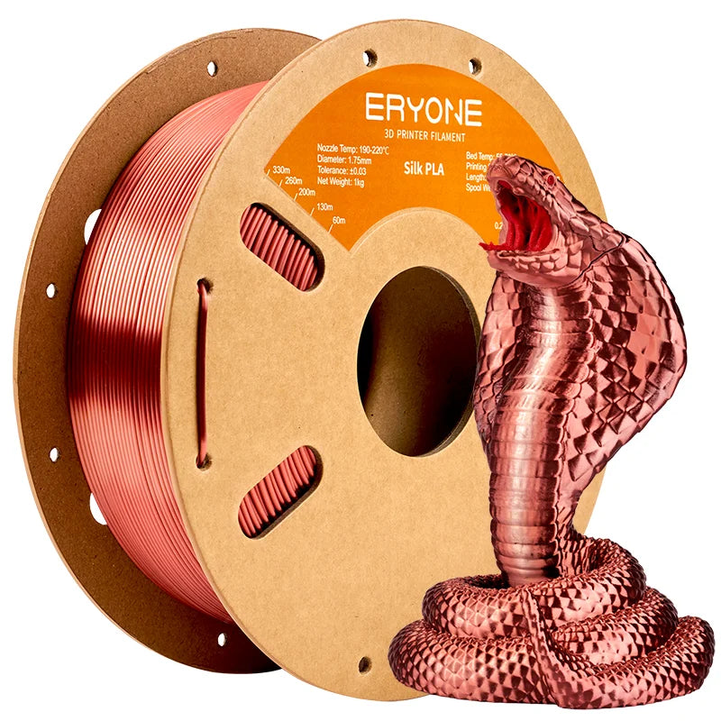 ERYONE 1KG Silk PLA 3D Printer Filament 1.75mm, Premium Silk Shiny Finish Single Color, Glossy Smooth Surface 1kg Spool