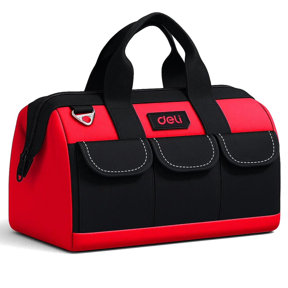 Deli 13 Inch Tool Bag Oxford Cloth Waterproof Double Sided Pockets with Shoulder Strap for Mechanics HVAC Engineers
