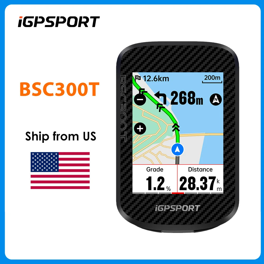 iGPSPORT BSC300T Touch-screen Bike Computer Global Colorful Map Wireless Cycling Computer  Support E-bike