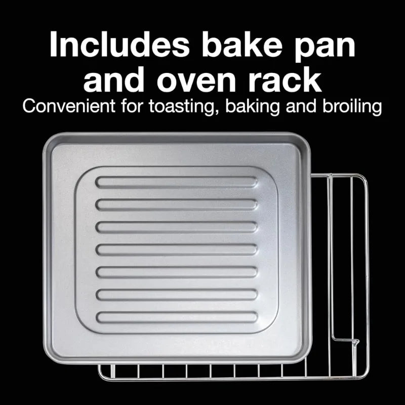 4 Slice Countertop Toaster Oven with Timer and Toast Function
