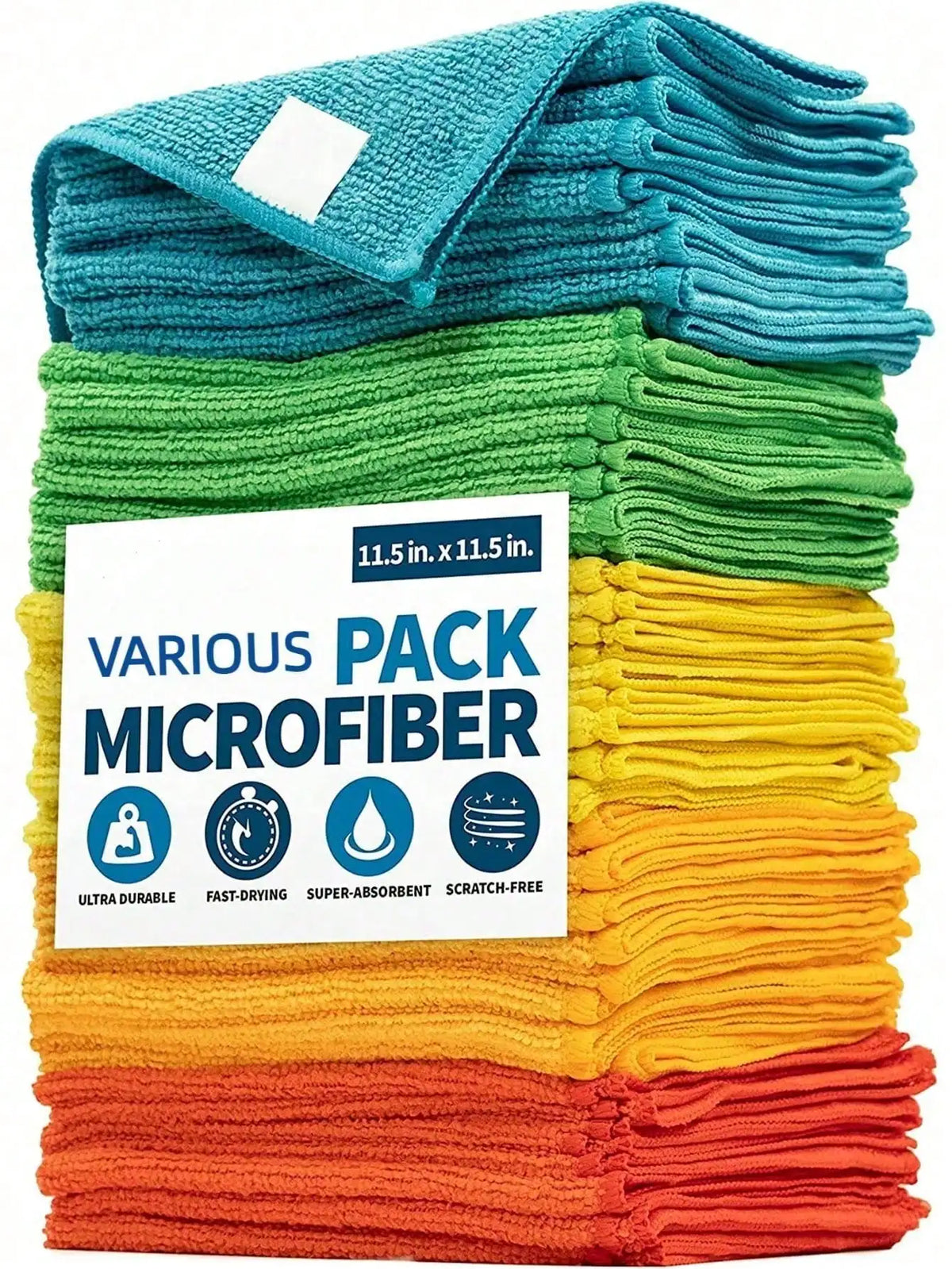 10pcs Kitchen Towel Set, Black And Light Gray Super Absorbent Microfiber Cleaning Cloths, Strong Water Absorption, Soft, Stain Removal, Suitable For Cleaning Glass, Cooking Countertops, Pots And Pans, Faucets, Range Hoods, Ca