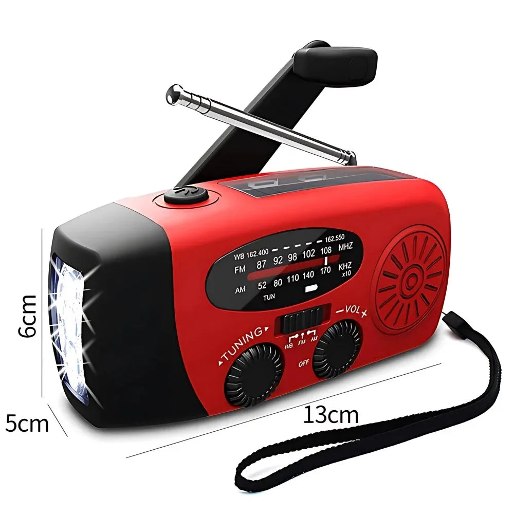 Portable Solar Hand Crank Radio with 2000mAh Power Bank Emergency Weather Radio AM FM NOAA Weather Alert LED Flashlight Survival Gear for Home Blackout Severe Weather Camping Hurricane Preparedness Emergency Kit for Home Offi