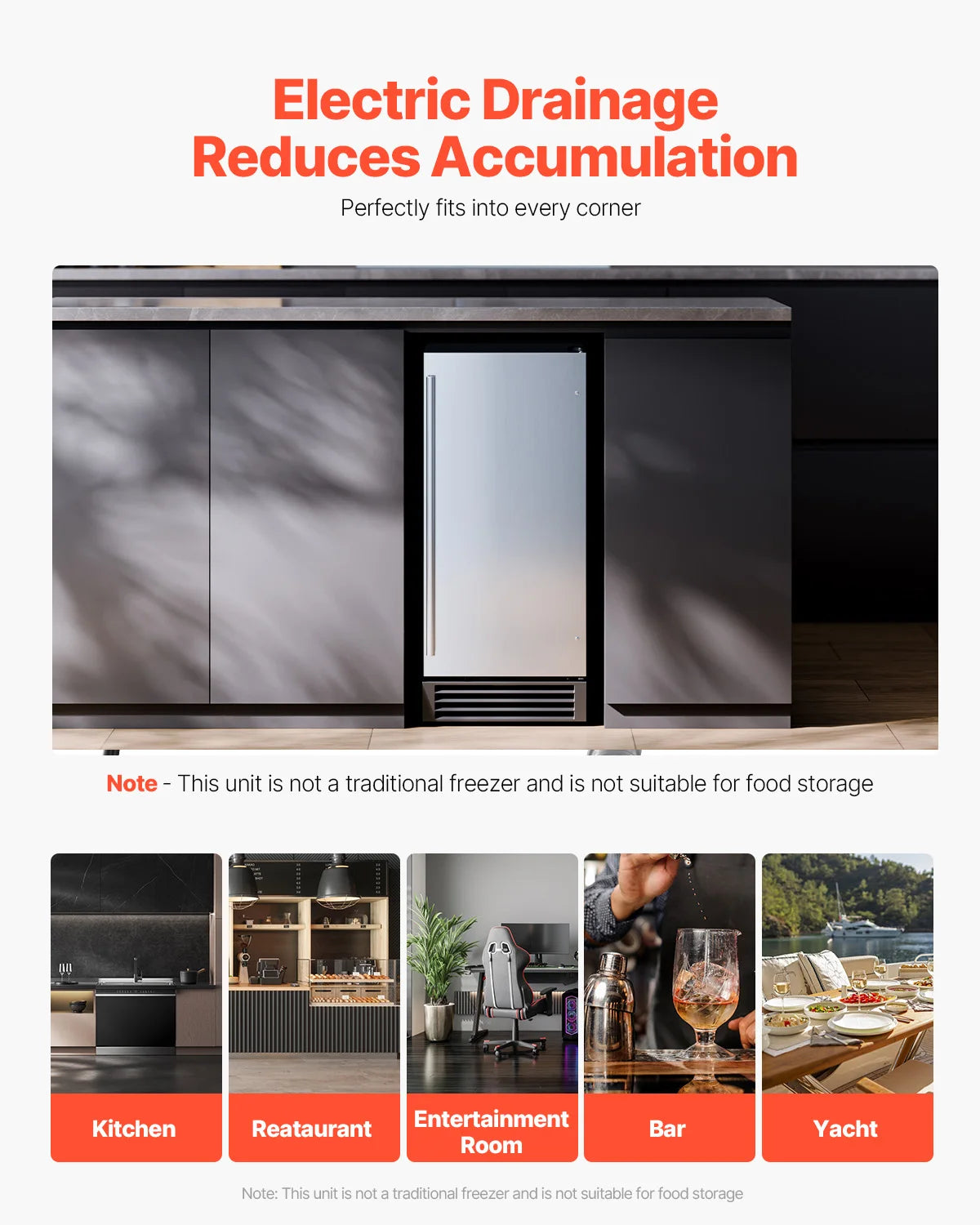SucceBuy Undercounter Built-in Ice Maker Under Counter Ice Maker Machine w/ Drain Pump Reversible Door Stainless Steel for Home