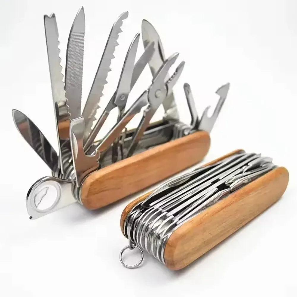 17 in 1 Multi-Tool Pocket Knife Portable Stainless Steel Folding Camping Pliers Multifunctional Pocket Knives for Outdoor
