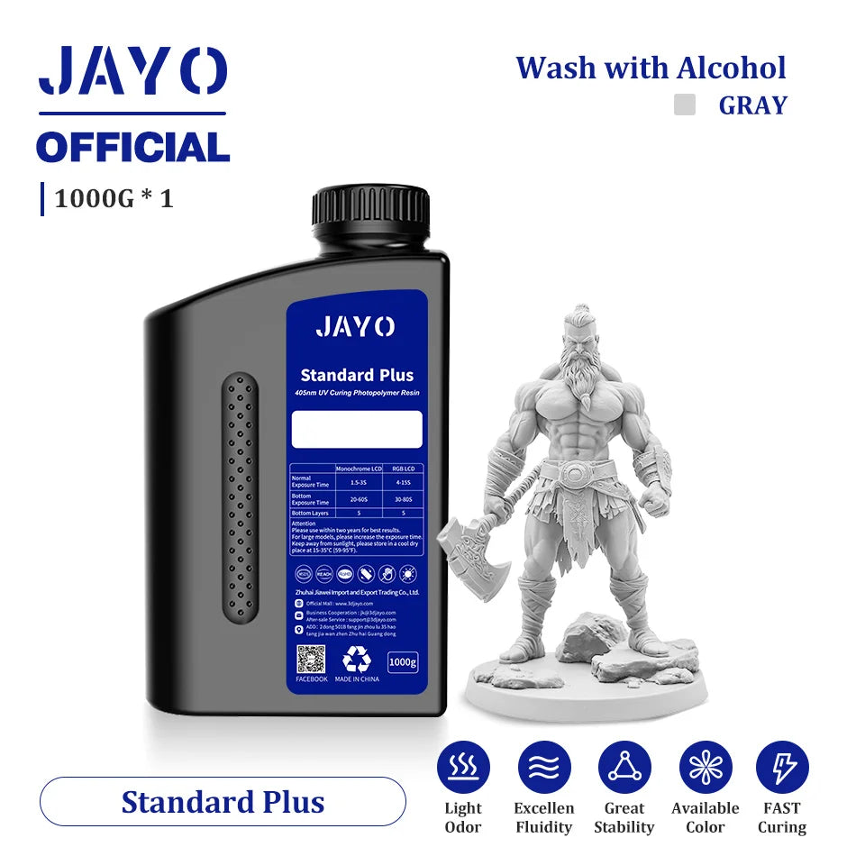JAYO 3D Printer Resin Fast Curing Standard/ Standard Plus/ 14K Standard/ ABS Like 3D Resin For LCD SLA DLP 3D Printers