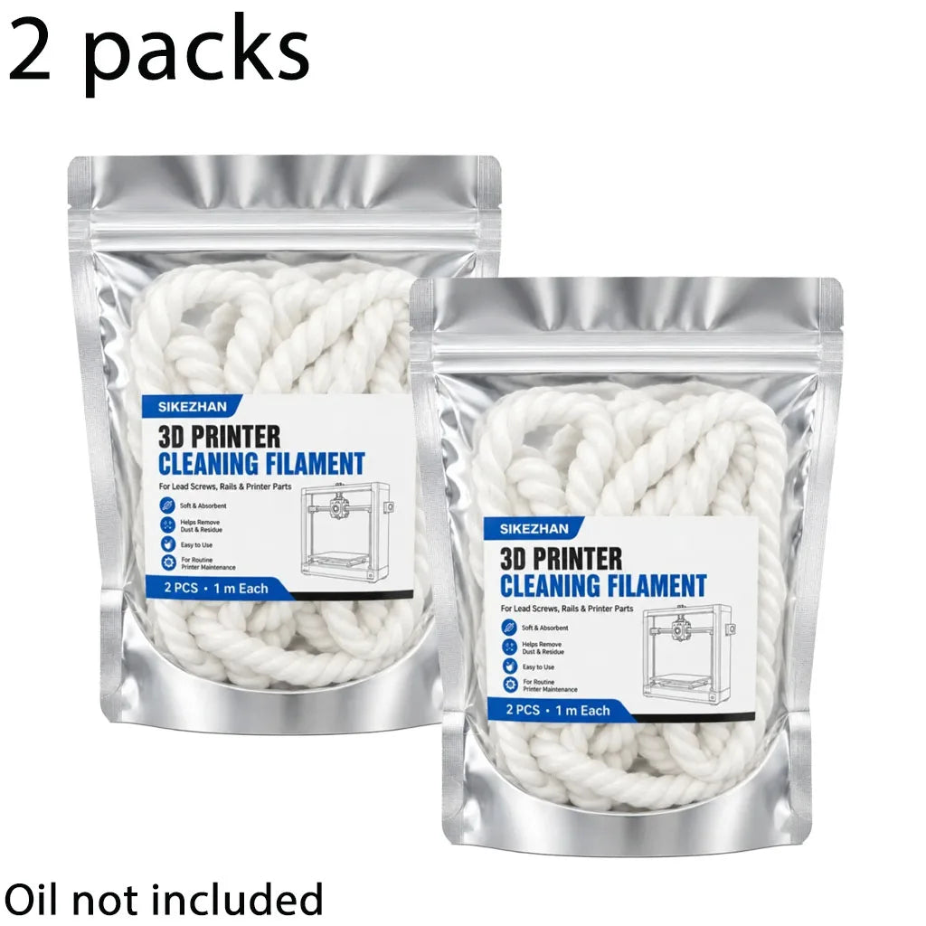3D Printer Maintenance Kit,Lubricant Oil + Braided Cleaning Rope, Smooth Lubrication & Residue Removal for Rails Screws Nozzles
