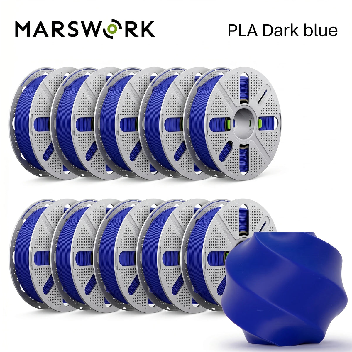 MarsWork Reusable Filament Double-finger pressing design Fit AMS recognition of Bambu Lab Printers PLA Basic 2.0 10kg 1.75mm Filament 1roll/1kg (2.2lbs)