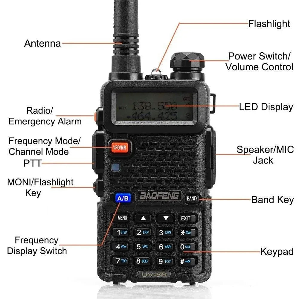 Baofeng UV-5R Dual Band Amateur Radio 5W UHF VHF Radio Remote Handheld Walkie Talkie Baofeng UV-5R