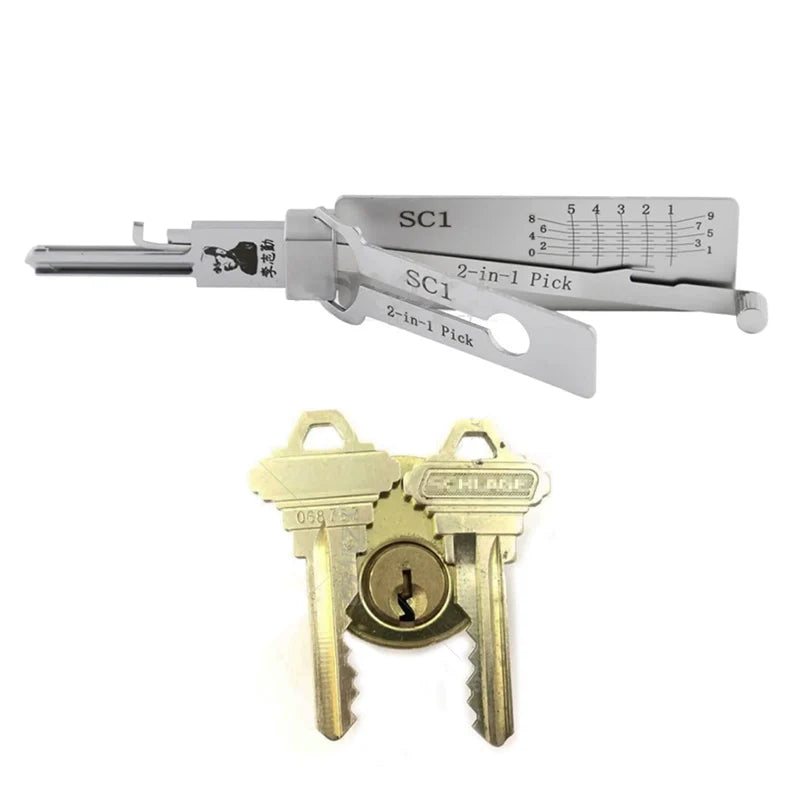 KW1 SC1 LISHI 2-in-1 Pick Decoder For Kwikest Lock For Schlage KW5 SC4 Lock Civil lock tool Locksmiths tool