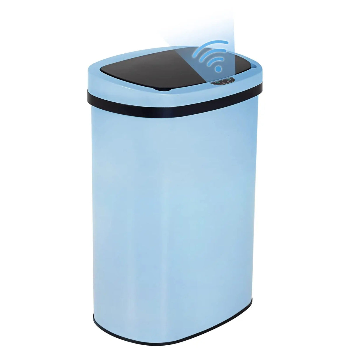 BestOffice 13 Gallon Trash Can with Lid Automatic Touchless Garbage Can Odor Control Modern Oval Design | Easy to Clean