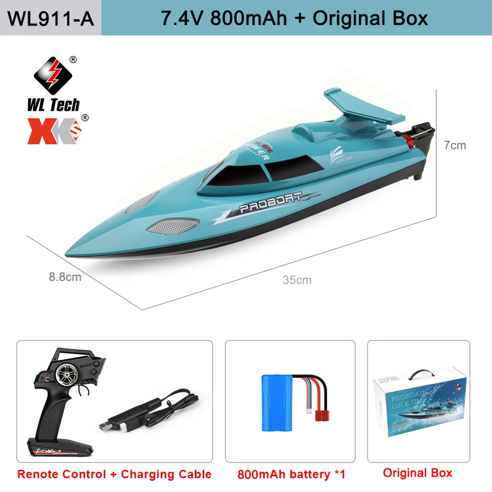 WLtoys WL916 WL912-A RC Boat 2.4Ghz 55KM/H Brushless High Speed Racing Ship Remote Control Speedboat Toys For Adults
