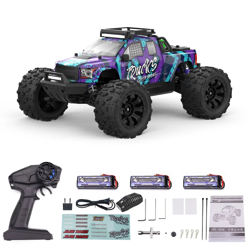 Local Shipping From US JIUSI 1/14 4WD PT14R Rc Car 4x4 Off-Road Rc Truck Brushless 3600KV 80km/h High-Speed 2.4G Remote Control 3S 35C 2200mAh Toy Car Rc Cars For Adults