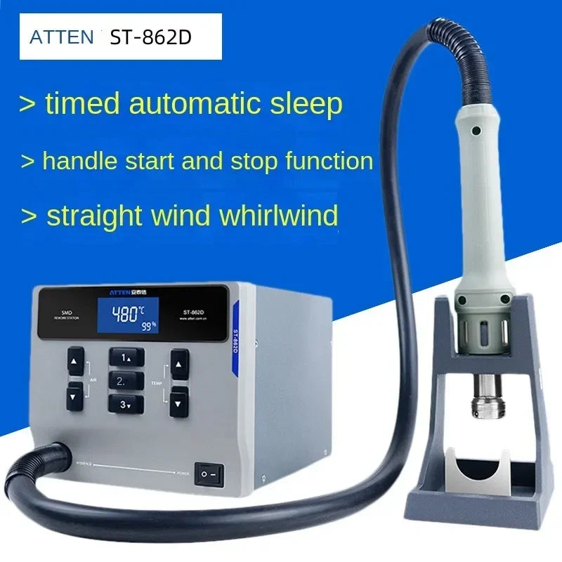 ATTEN ST-862D Hot Air Gun Soldering Station Lead-free 110V 1000W BGA Rework Station Sleep Desoldering Station PCB Chip Repair ﻿