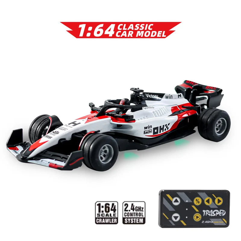Hotfree 1/64 Mini RC Monster Truck, Metal Off-Road Stomper with Trailer, 2.4GHz Remote Control All-Terrain Vehicle, 3-Speed Adjustable, USB-C Rechargeable, Desktop Play, Indoor Outdoor Racing Toy, Fun Birthday Christmas Gift