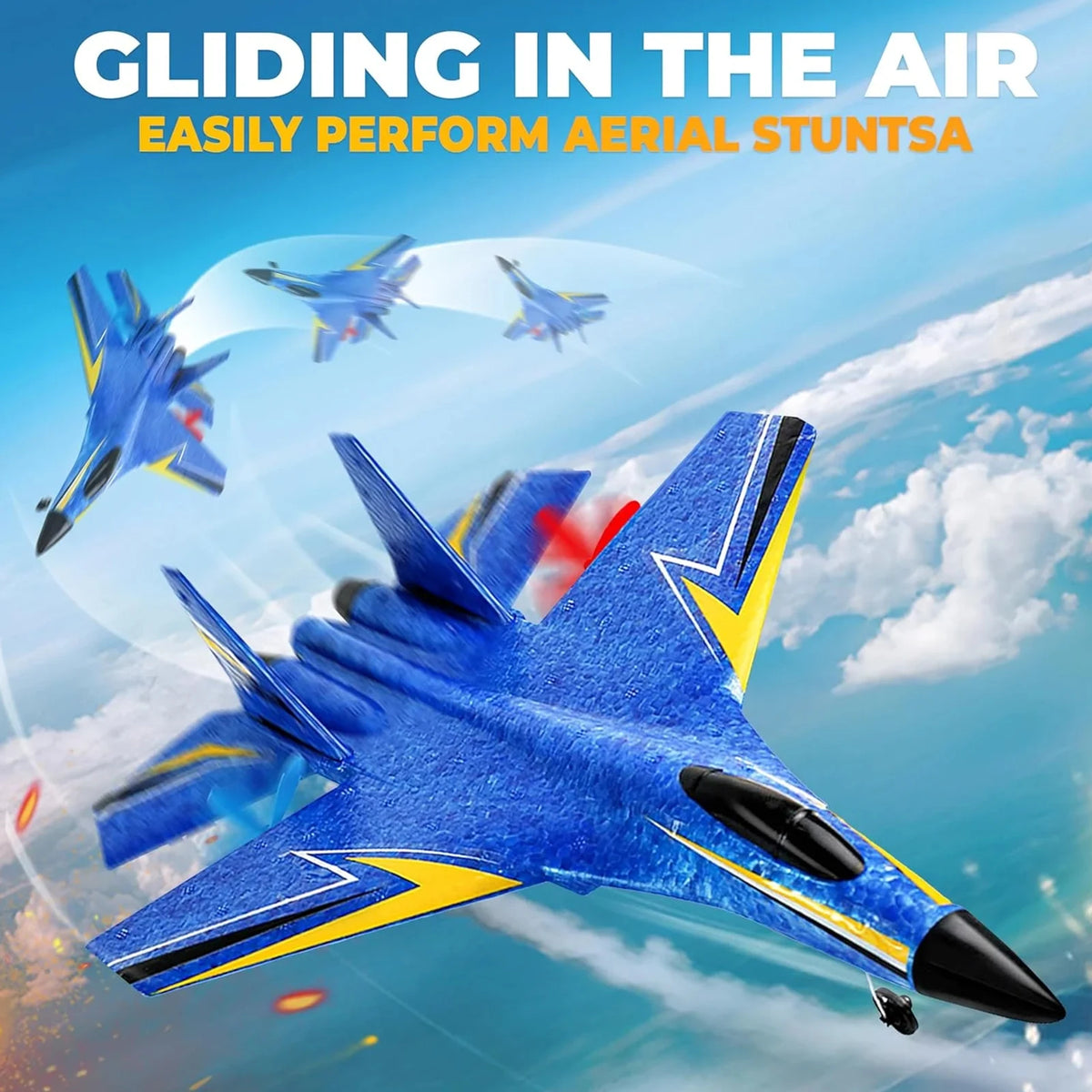 HW33 RC Fighter Jet Toy - Fixed-Wing Remote Control Plane with 6-Axis Gyroscope, Lightweight Foam Structure, Compact Precision E