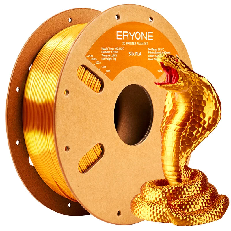 ERYONE 1KG Silk PLA 3D Printer Filament 1.75mm, Premium Silk Shiny Finish Single Color, Glossy Smooth Surface 1kg Spool