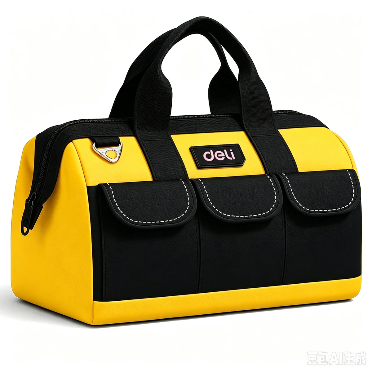 Deli 13 Inch Tool Bag Oxford Cloth Waterproof Double Sided Pockets with Shoulder Strap for Mechanics HVAC Engineers