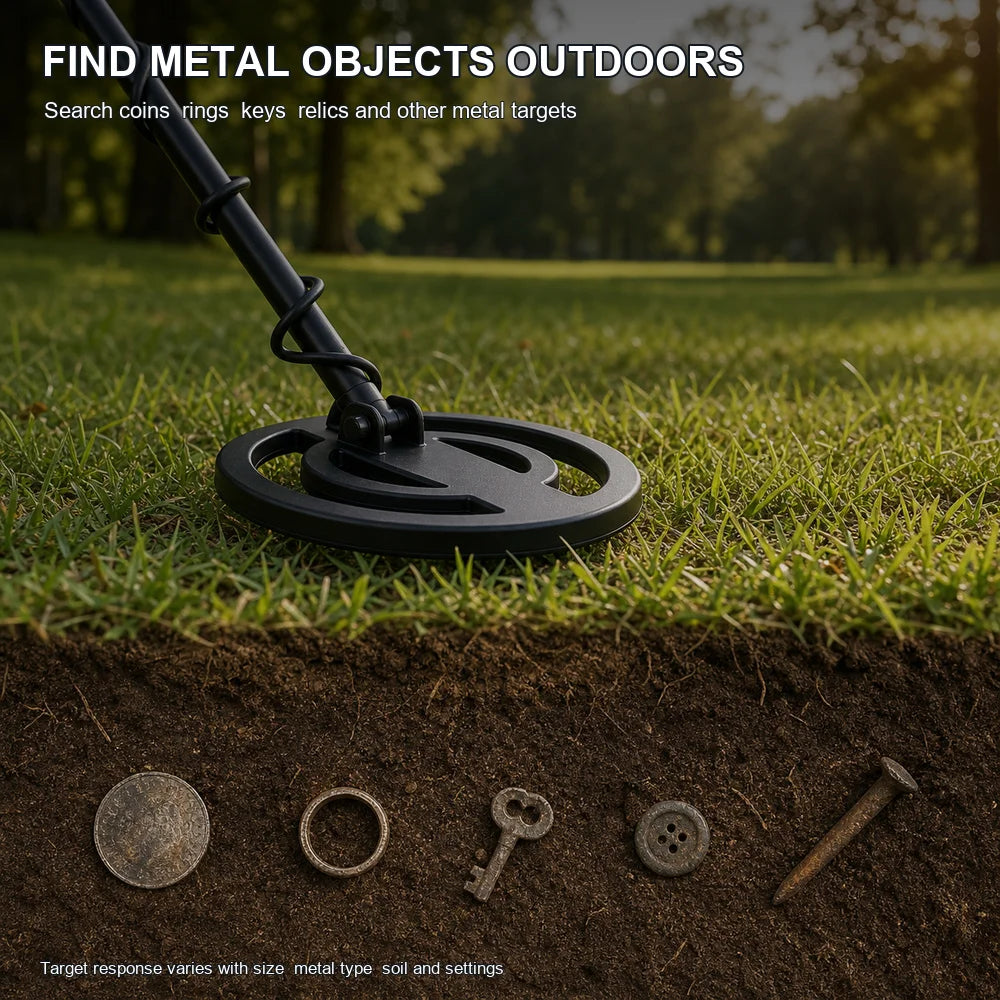 Metal Detector Kit for Adults Waterproof Search Coil Adjustable Stem Gold Coin Jewelry Treasure Finder with Headphones Carry Bag Analog Meter or Digital LCD for Beach Park Field Camping Outdoor Use