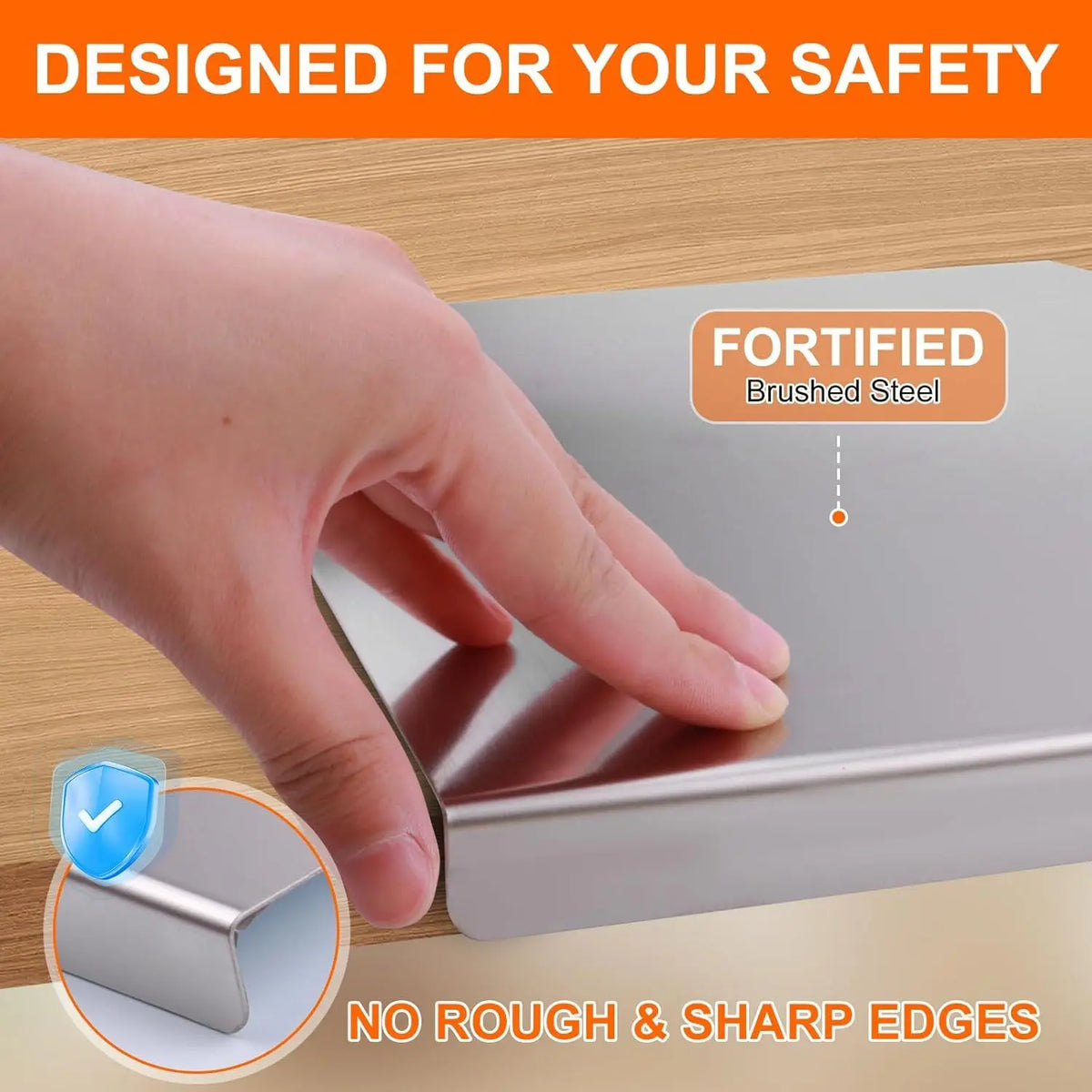 Large Stainless Steel Cutting Board 304 with Lid And Non-Slip Pad Kitchen Chopping Board for Meat Suitable for Countertop