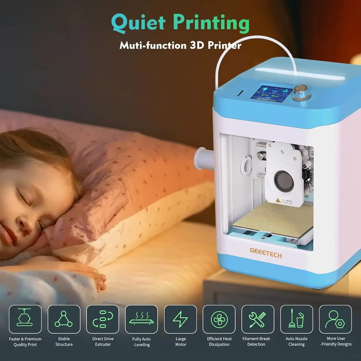 Geeetech M1S 3D Printer Fully Auto Leveling Desktop 3D Printer High Precision Quiet Printing