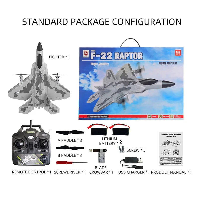 SG-F22 RC Airplane 3D Stunt Plane Model 2.4G Remote Control Fighter Glider Electric Rc Aircraft Toys For Adults