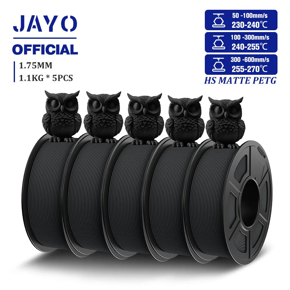 JAYO 3D Filament PLA/PLA META/PETG/SILK PLA+/Wood/PLA Marblel/ APLA 1.75mm 5Roll 1.1KG/0.5KG 3D Printer Filament for 3D Printer