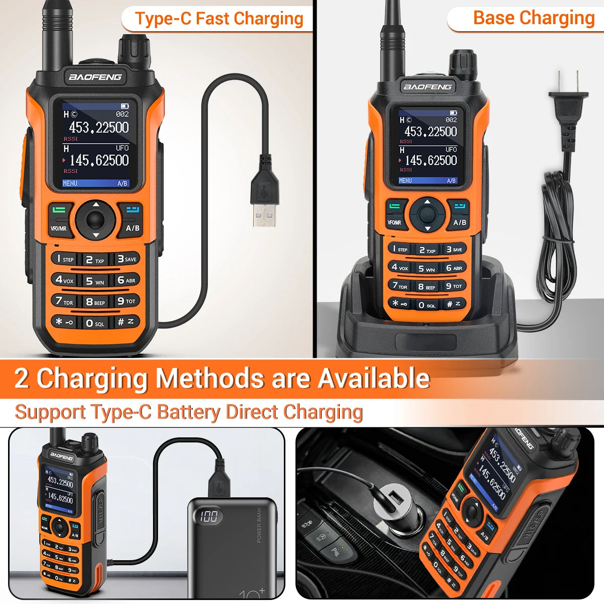 2x Baofeng UV-21 PRO Walkie Talkie Long Range Wireless Copy Frequency Type-C Charger Tri band Powerful Waterproof Two Way Radio