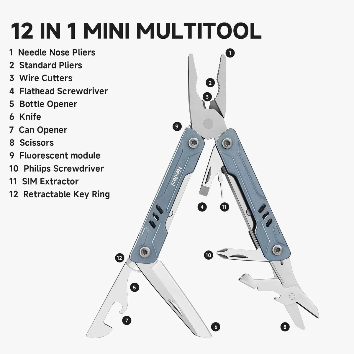 NexTool Multitool Mini Flagship F12 Mini Sailor S0 S11 Pro E1 Adjustable Wrench W1 W2 All Portable EDC Multitool Hand Tools