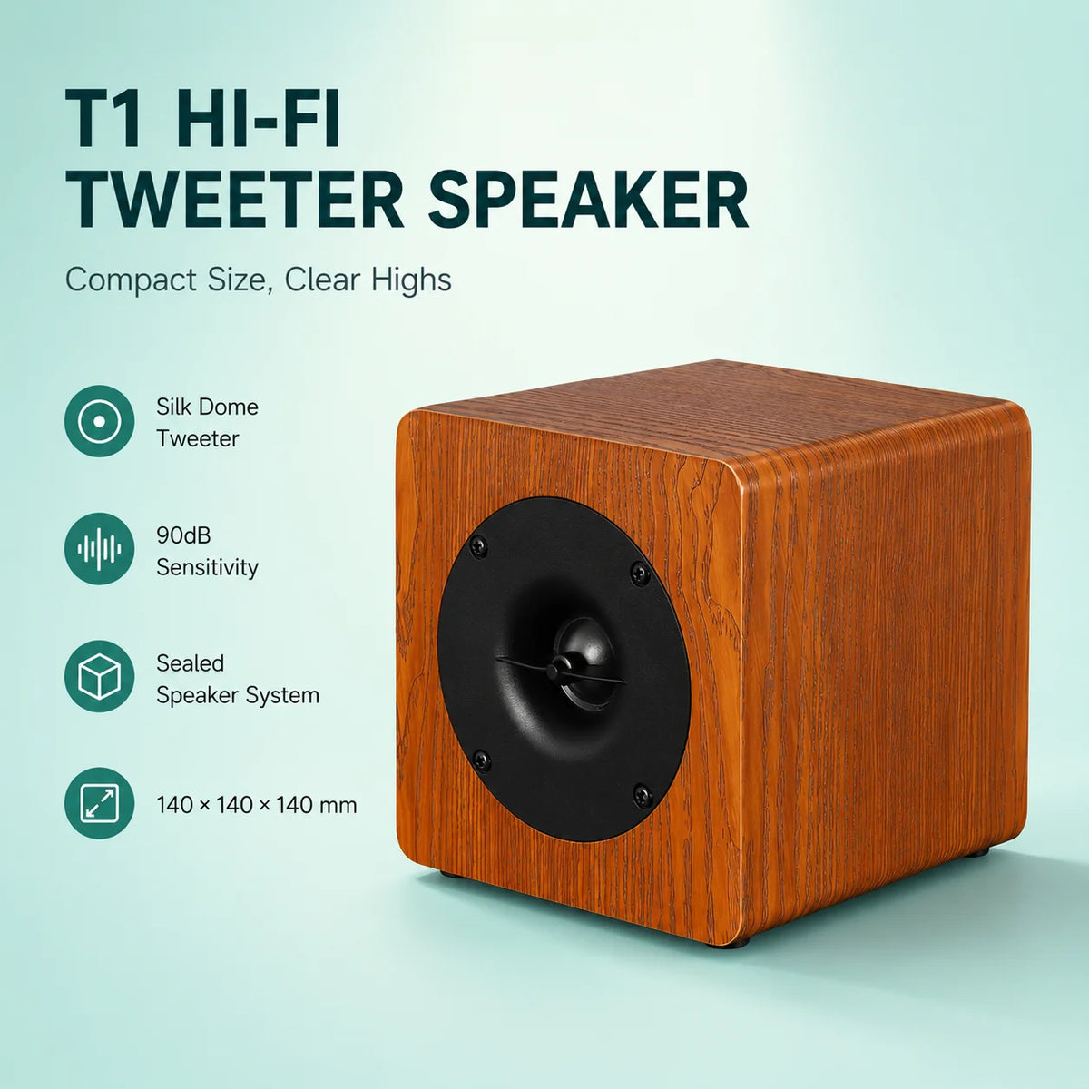T1 Super Tweeter Speaker 4 Inch Silk Dome Driver Speakers 25KHz Response Sealed Cabinet For HiFi Sound System Audio Enhancement