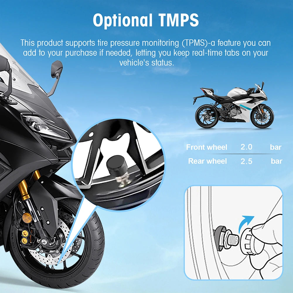 5-Inch Touch Screen Motorcycle CarPlay Screen Support Wireless CarPlay and Android Auto Waterproof