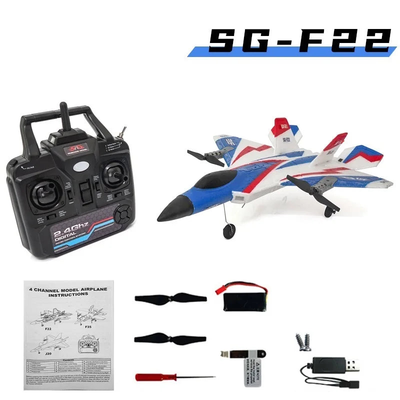 SG-F22 RC Airplane 3D Stunt Plane Model 2.4G Remote Control Fighter Glider Electric Rc Aircraft Toys For Adults