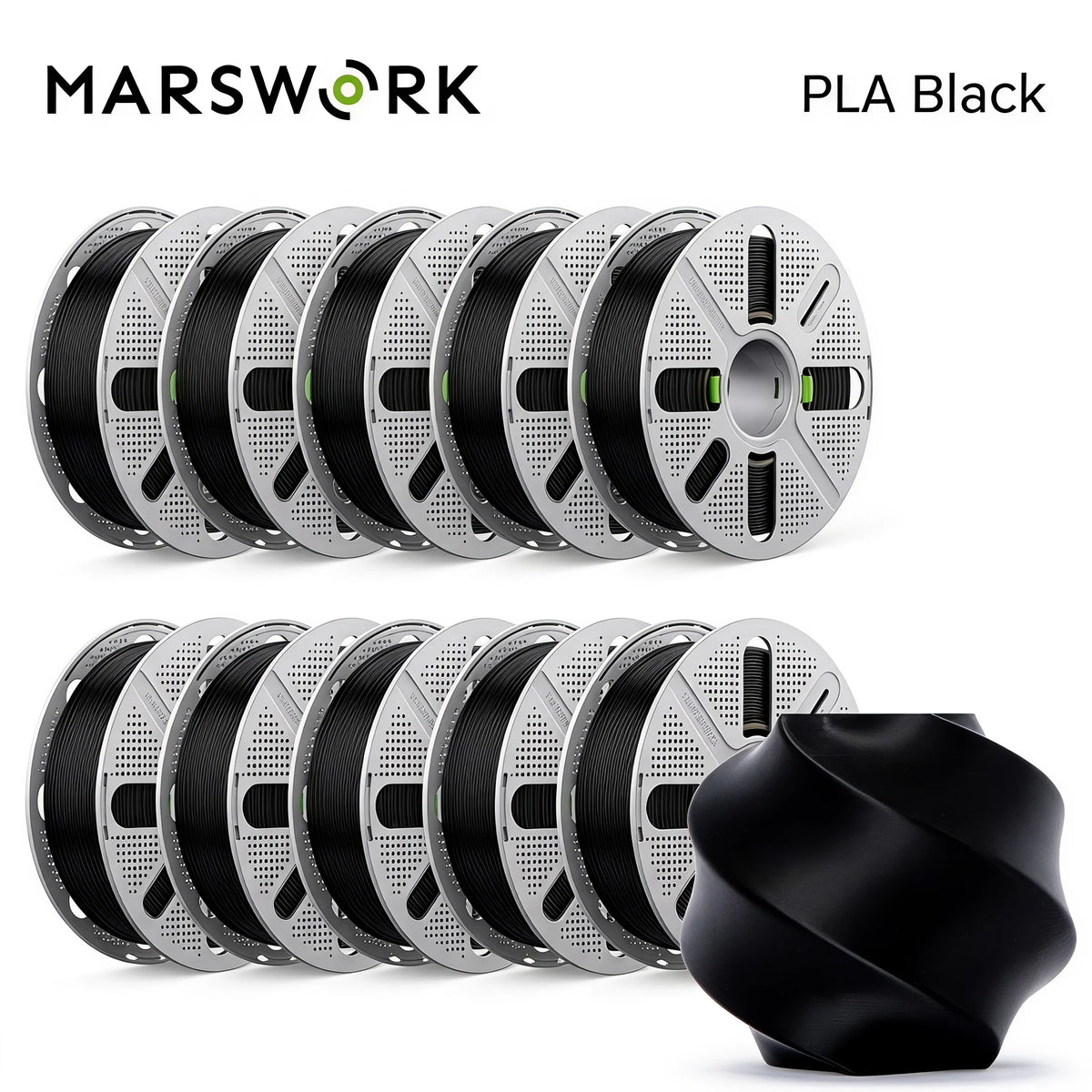 MarsWork Reusable Filament Double-finger pressing design Fit AMS recognition of Bambu Lab Printers PLA Basic 2.0 10kg 1.75mm Filament 1roll/1kg (2.2lbs)