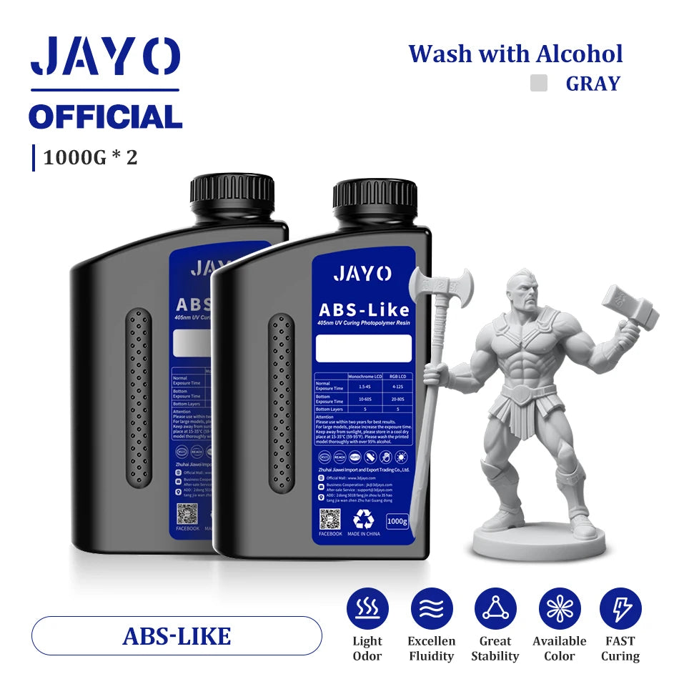 JAYO 3D Printer Resin Fast Curing Standard/ Standard Plus/ 14K Standard/ ABS Like 3D Resin For LCD SLA DLP 3D Printers