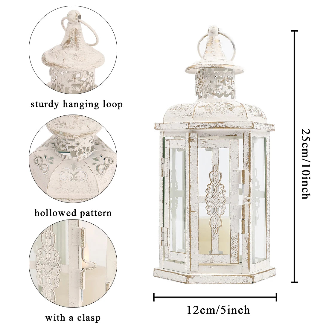 Outdoor Garden Candle Holder Lantern Home Decor Gift Bedroom Handle Hanging For Christmas Tabletop Portable Decoration