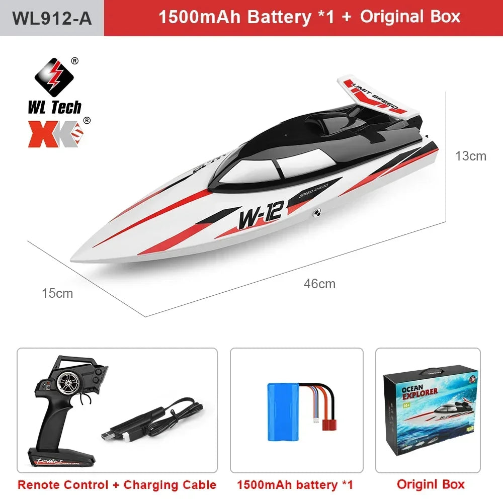 WLtoys WL916 WL912-A RC Boat 2.4Ghz 55KM/H Brushless High Speed Racing Ship Remote Control Speedboat Toys For Adults