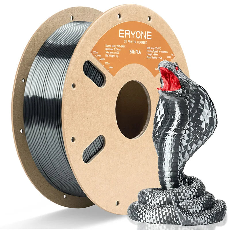 ERYONE 1KG Silk PLA 3D Printer Filament 1.75mm, Premium Silk Shiny Finish Single Color, Glossy Smooth Surface 1kg Spool