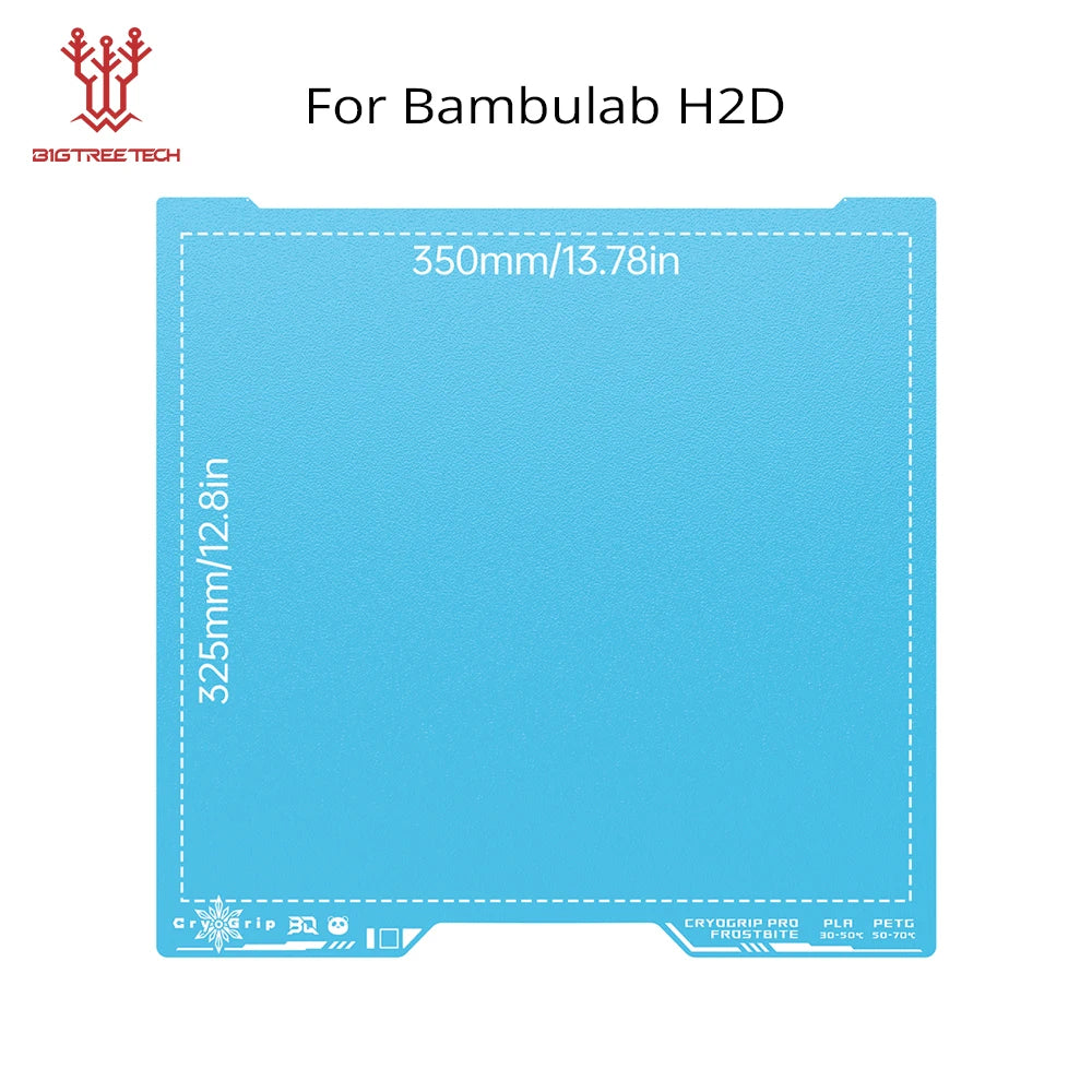 BIGTREETECH Panda Build Plate CryoGrip Pro 350x325mm Double-side Heatbed 3D Printer Parts For Bambulab H2D 3D Printer