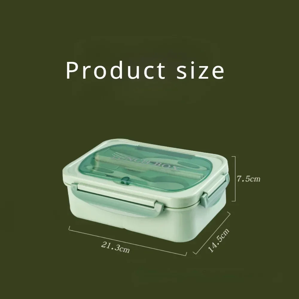1200ML Bento Lunch Box For Adults Office Picnic, Leak-Resistant Container With Utensils, 3 Sections, Microwave-Safe ﻿
